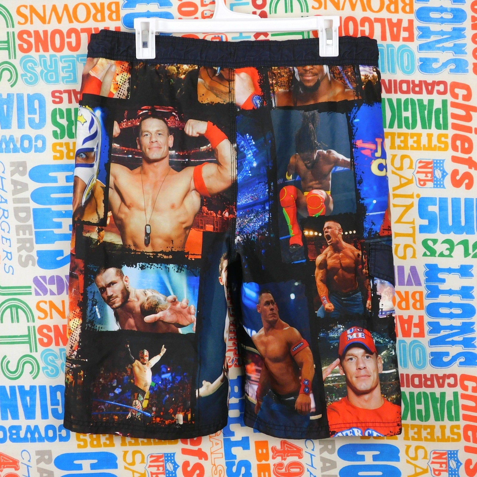 WWE Swim Trunks Board Shorts Youth XL 14-16 Cena Orton Mysterio All Over Print