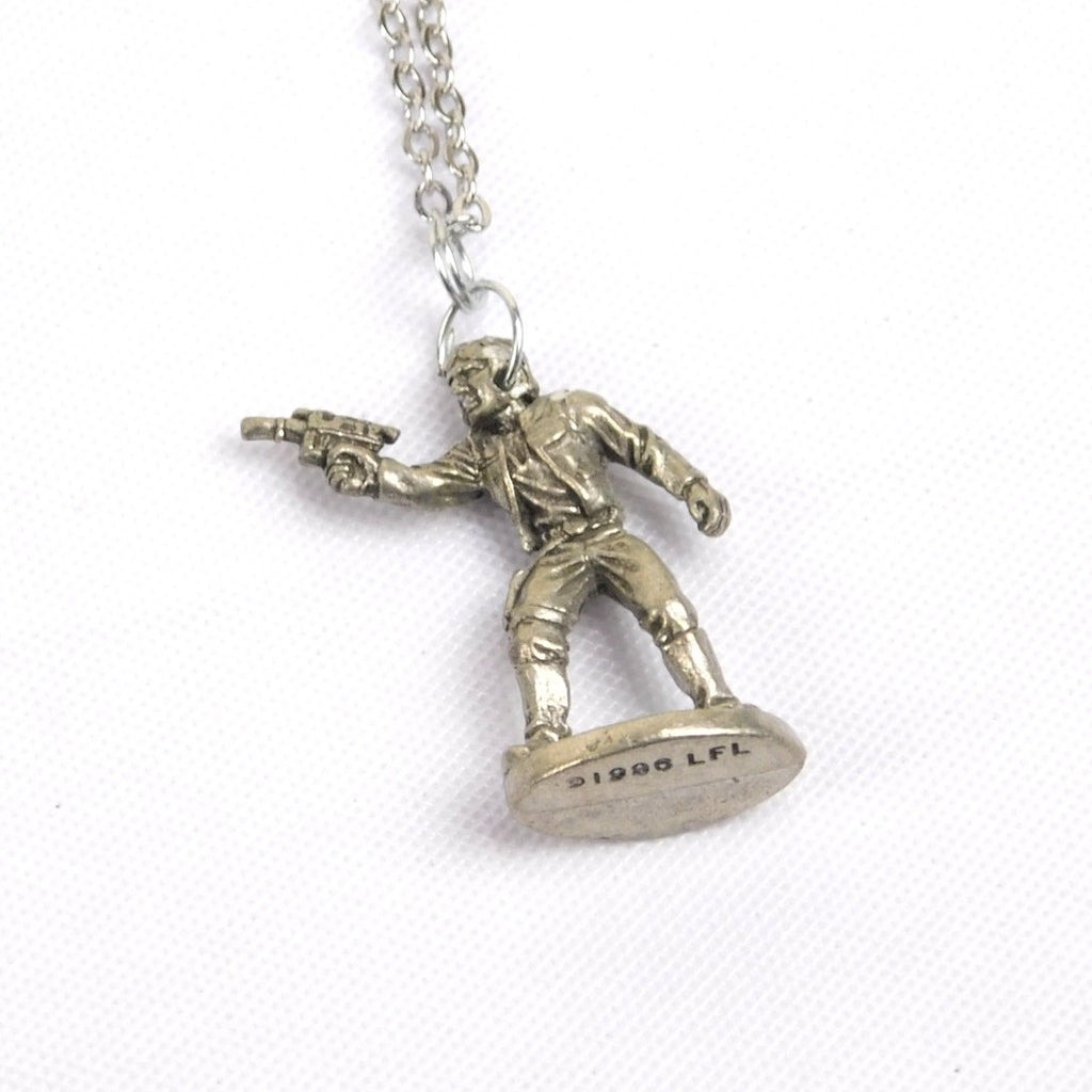 Vintage Han Solo Necklace Star Wars Monopoly Game Piece Sterling Silver 1996