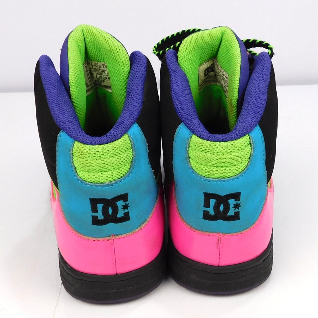 DC Rebound Hi High Top Skate Shoes Women's Size 10 Neon Pink Green 302164