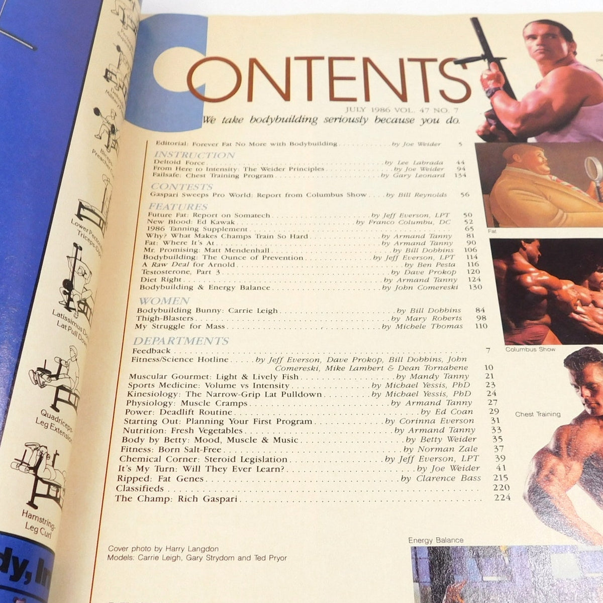 Muscle & Fitness July 1986 Carrie Leigh Gary Strydom Ted Pryor Bodybuilding