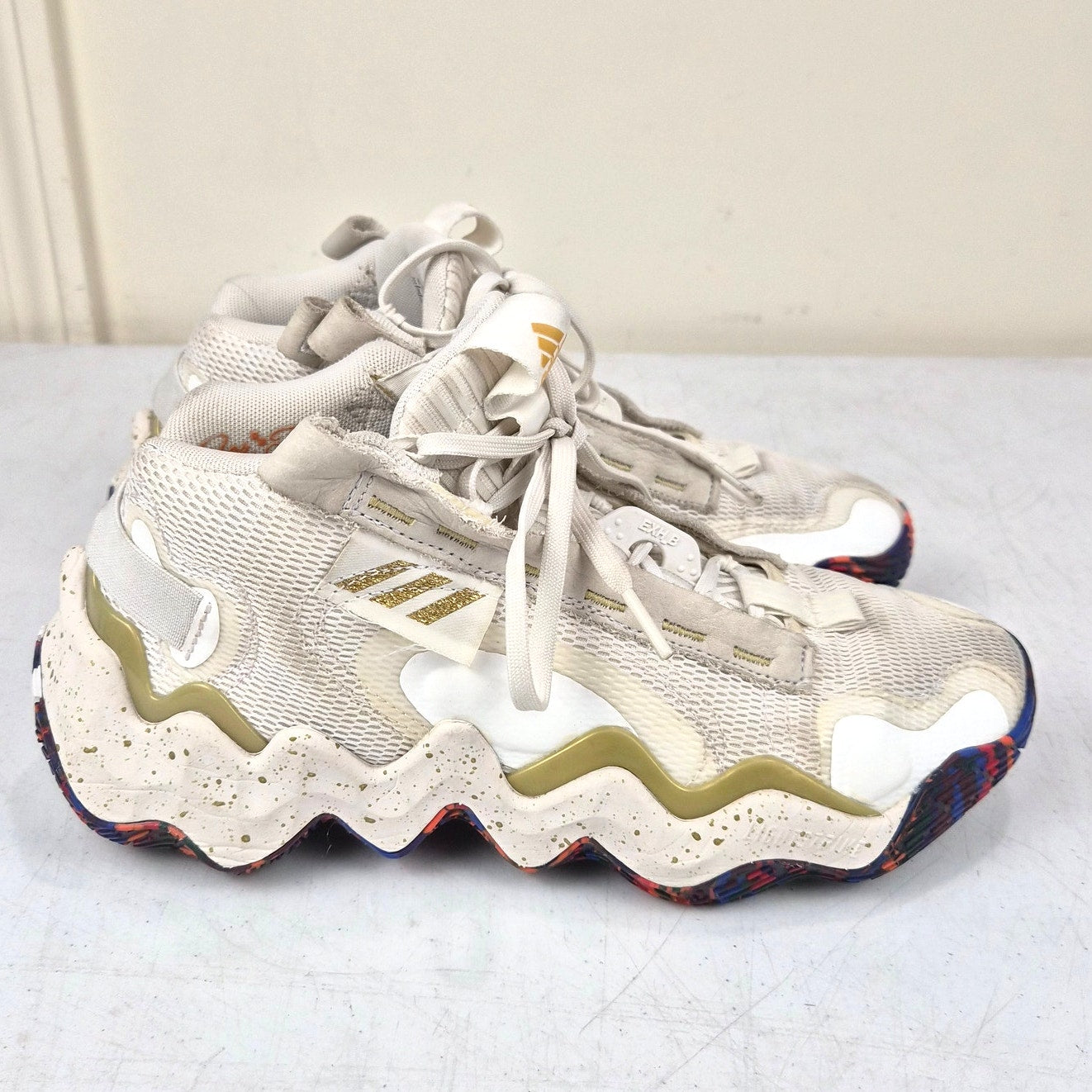 Adidas Exhibit B Mid Basketball Shoes Size Womens 8 Gold Metallic Candace Parker