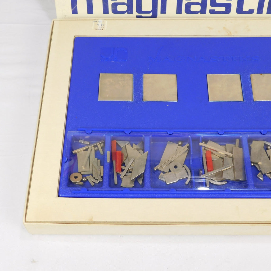 Vintage JR Magnastiks Magnetic Construction Toy Set w/ Box and Manual 1968