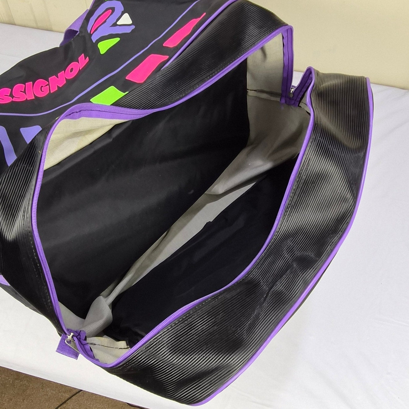 Vintage Rossignol Neon Ski Duffle Bag 80s 90s Retro Apres Ski Gym Travel Bag