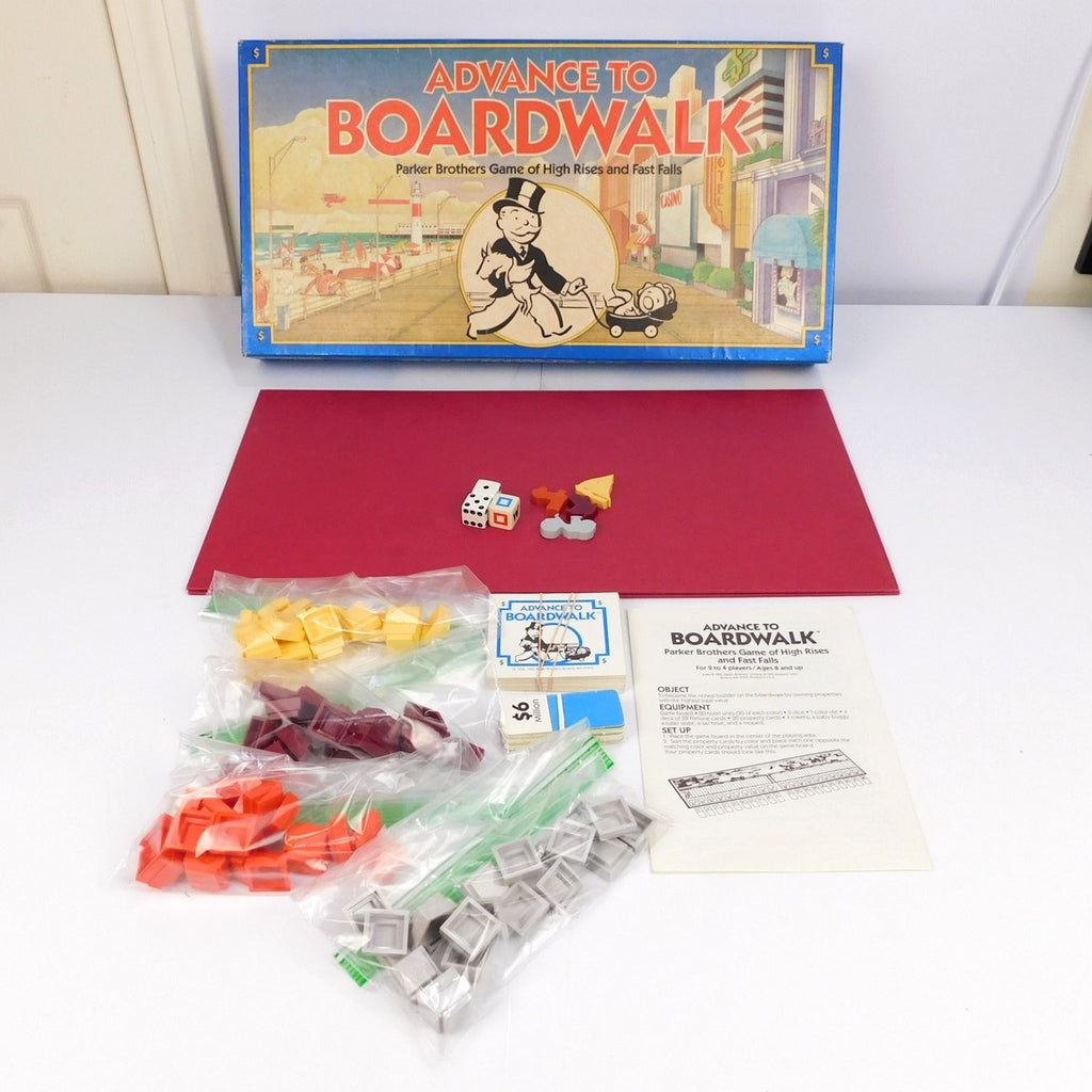 Vintage 1985 Advance to Boardwalk Parker Brothers Board Game Complete CIB