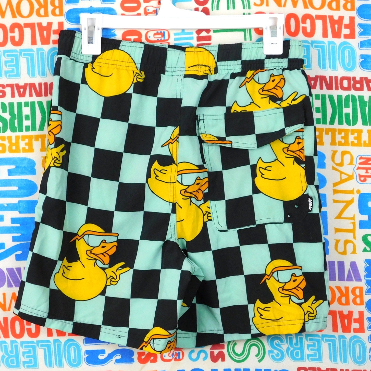 Neff Checkerboard Duck Swim Trunks - Size M
