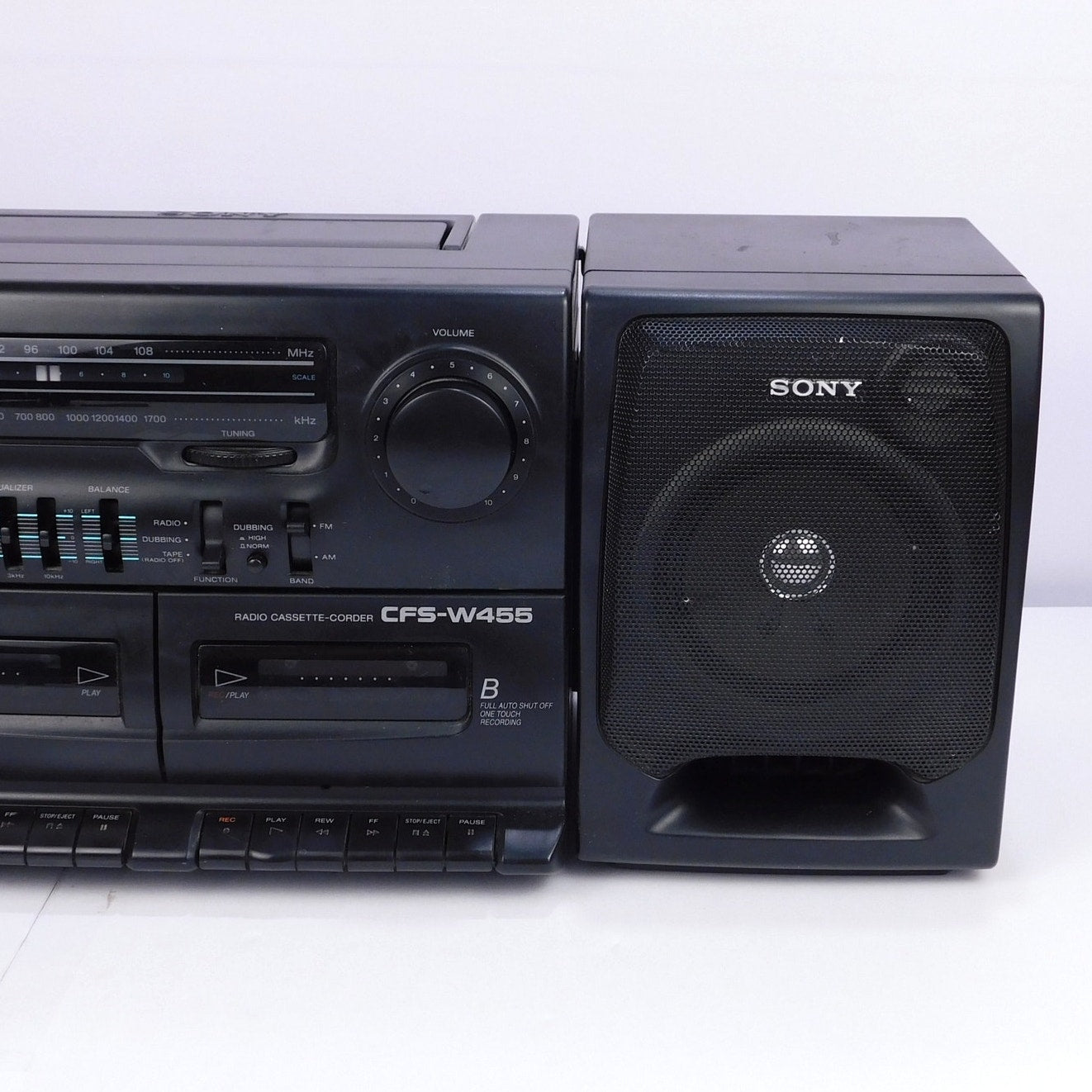 Sony CFS-W455 Dual Cassette Portable Stereo Boombox Radio Fully Tested 1994