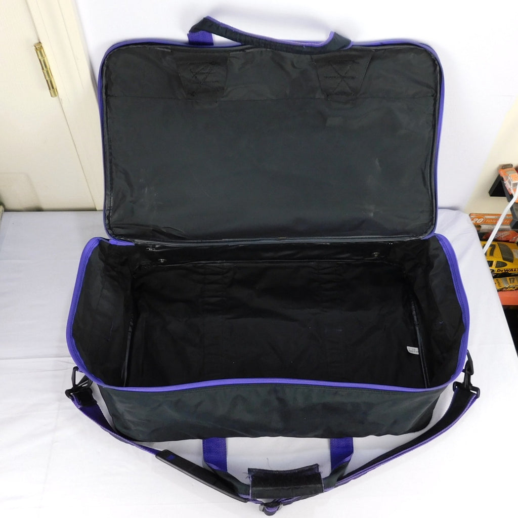 Vintage Members Only Duffel Bag Black Purple Nylon Travel Gym Weekend Bag
