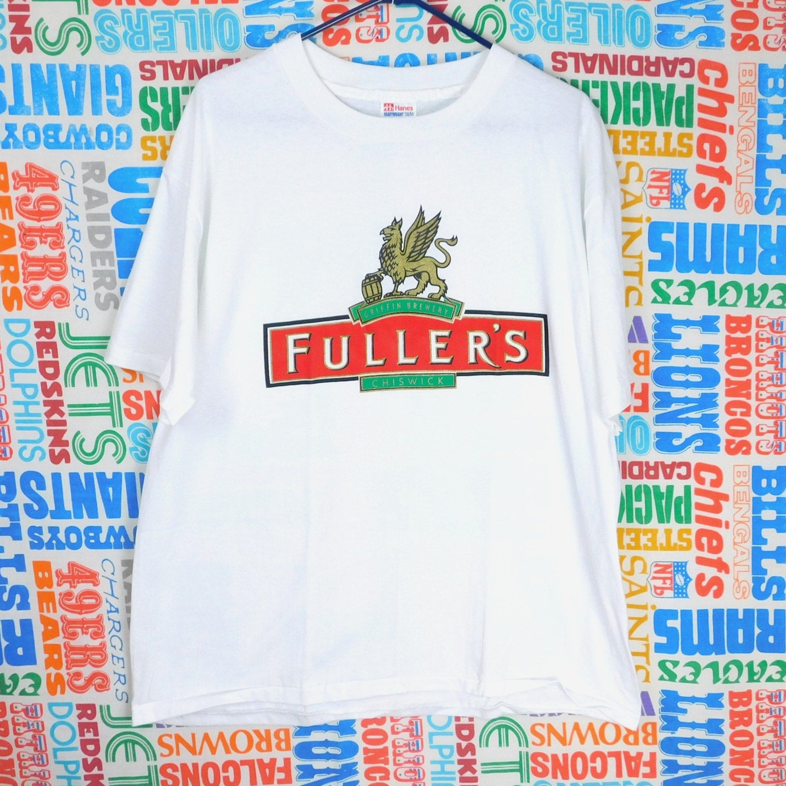 Vintage 90s Fullers Chiswick Griffin Brewery T Shirt Size XL Logo Graphic