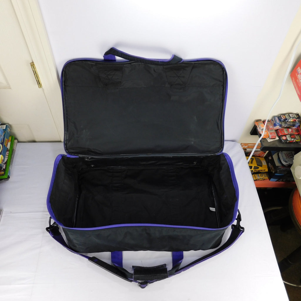 Vintage Members Only Duffel Bag Black Purple Nylon Travel Gym Weekend Bag