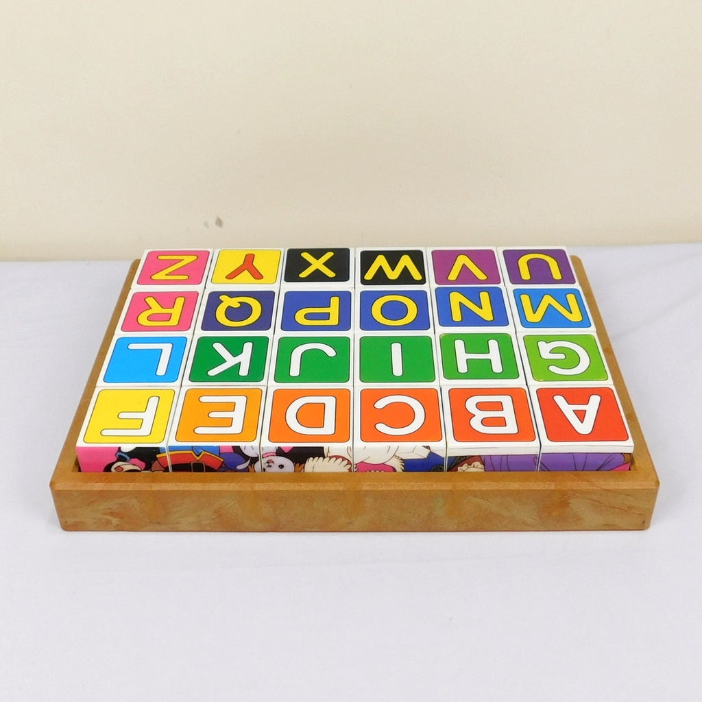 Vintage Korean Alphabet Block Learning Set Educational Toy ABC Cubes 1997