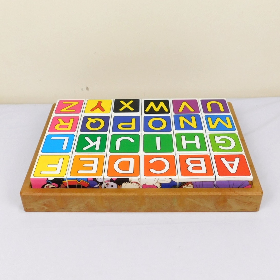 Vintage Korean Alphabet Block Learning Set Educational Toy ABC Cubes 1997