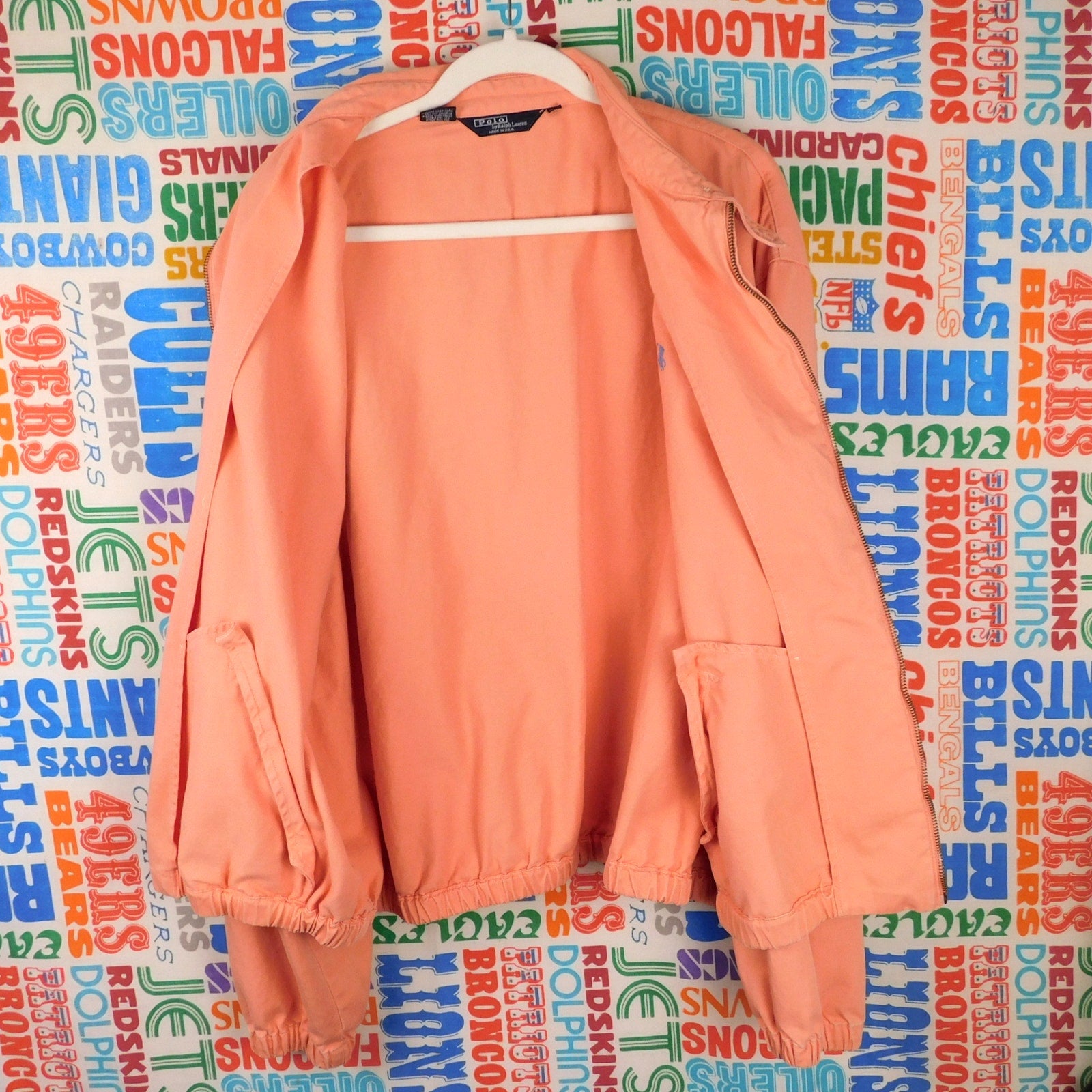 90s Polo Ralph Lauren Salmon Peach Bomber Jacket - Size 2XL