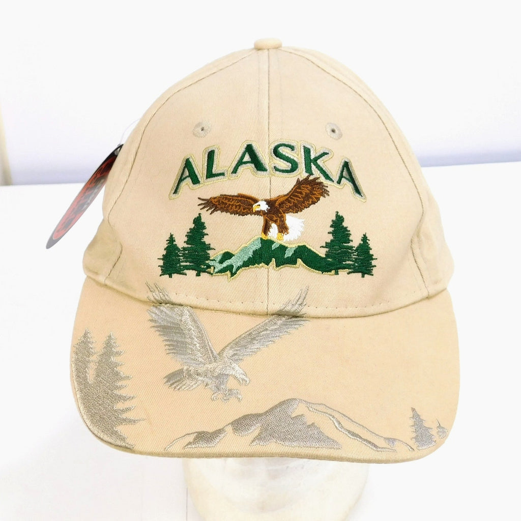 Alaska Shirt Company Eagle Hat Embroidered Bill Strapback Tan Cotton NWT Cap