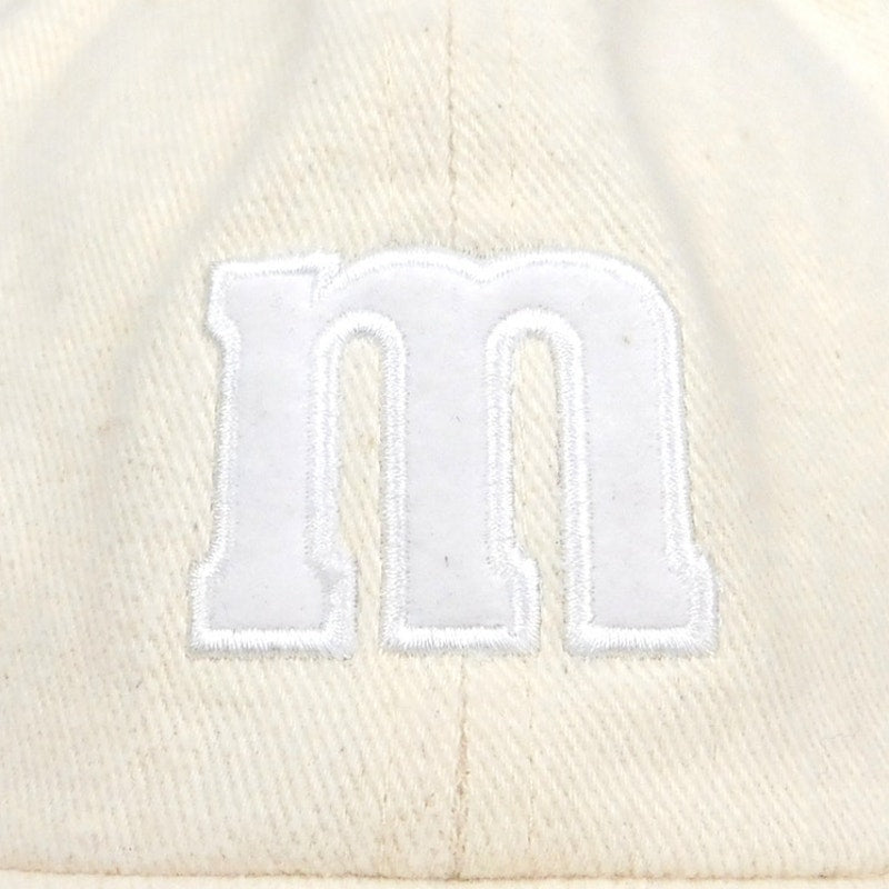 Vintage M&M's Studios Strapback Hat Cream Beige Embroidered Logo Adjustable