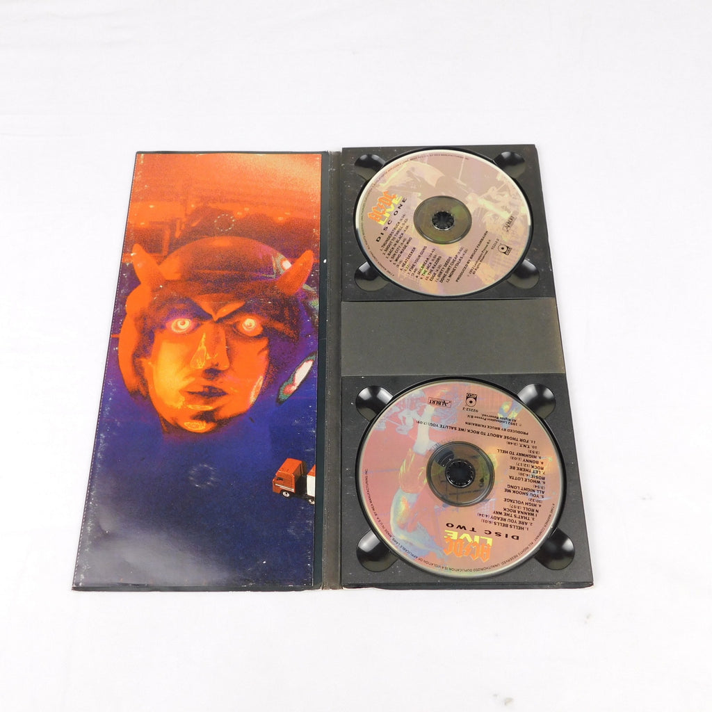 AC DC Live 2 Disc CD Set Long Box Tested w/ Poster 1992 Atco 7 92212-2