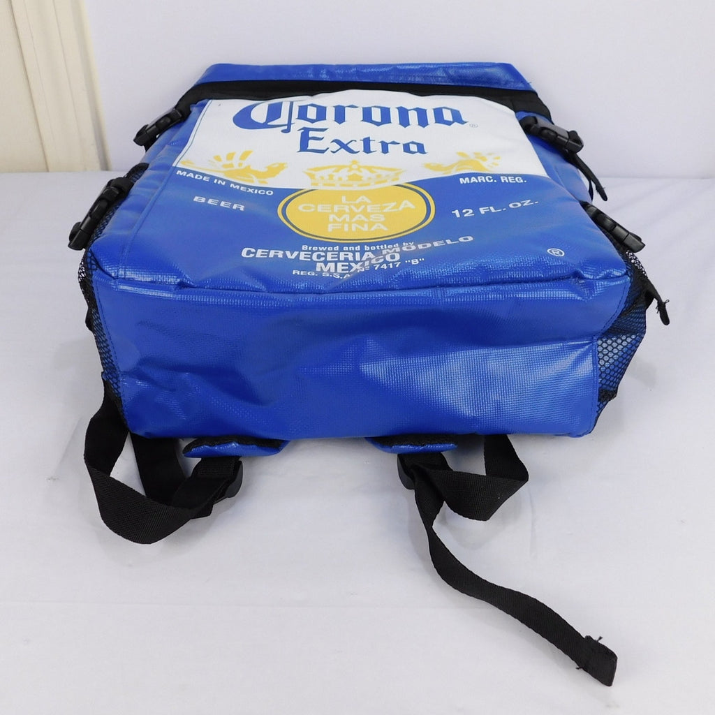 Corona Extra Cooler Backpack Insulated Zip Top Blue Label Promo Straps 18x13x5