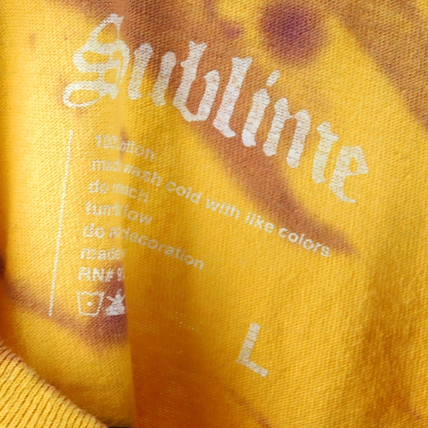 Sublime Sun Face Graphic Tie Dye T Shirt - Size L