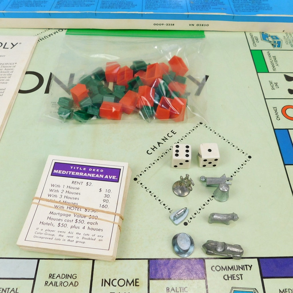 Vintage Monopoly Board Game 1974 Complete In Box Parker Brothers