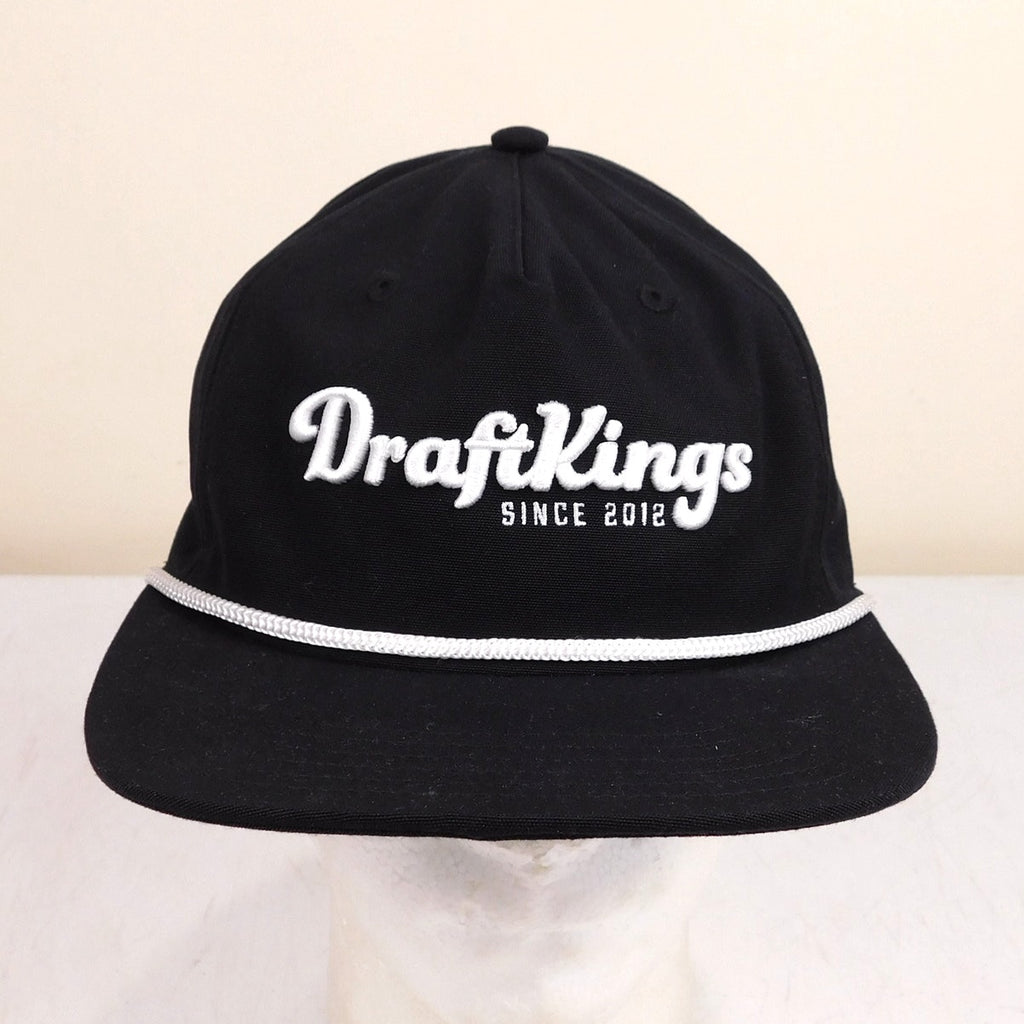Draftkings Rope Brim Snapback Hat Adjustable Embroidered Golf Black White