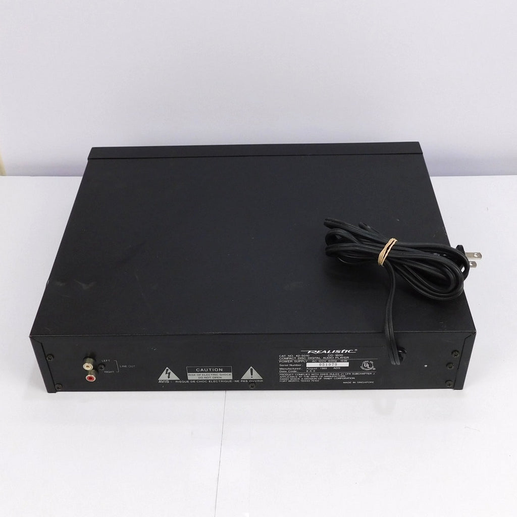 Realistic CD-1600 Player Single Disc Fully Tested New Drive Belt Vintage 1989