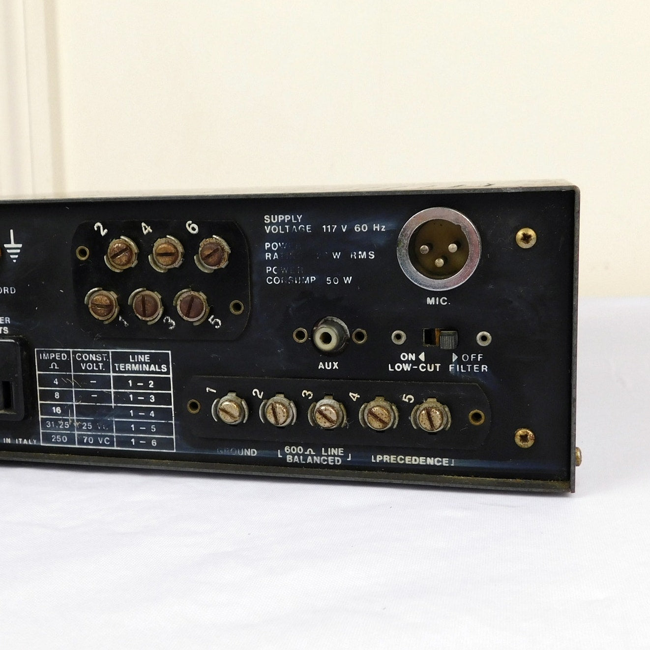 PASO T20-TR Vintage PA Amplifier 70V Mono AUX MIC Tested Working Solid State