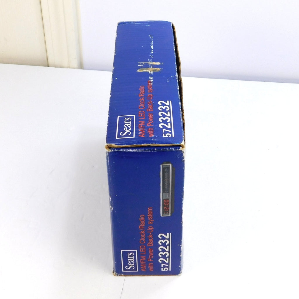Vintage Sears 572.3232 AM FM LED Alarm Clock Radio Woodgrain Box Manual Tested