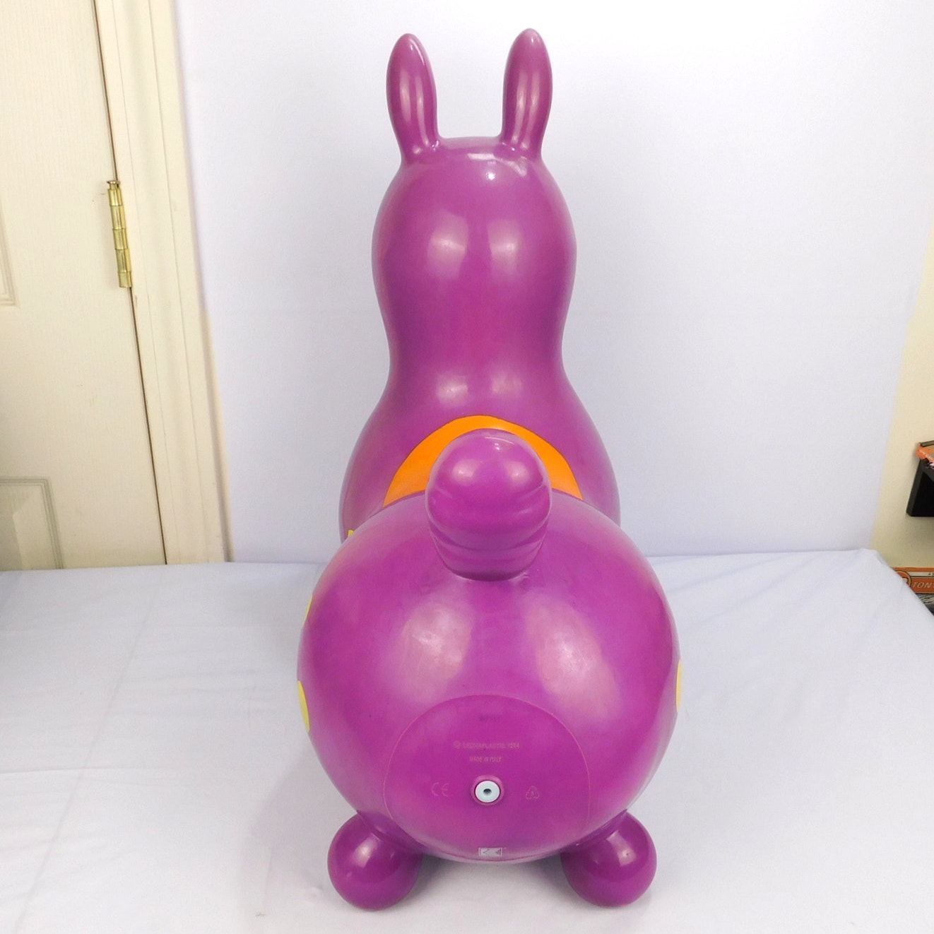 Vintage Rody Bounce Horse 1984 Ledraplastic Italy Purple Yellow Inflatable 20"