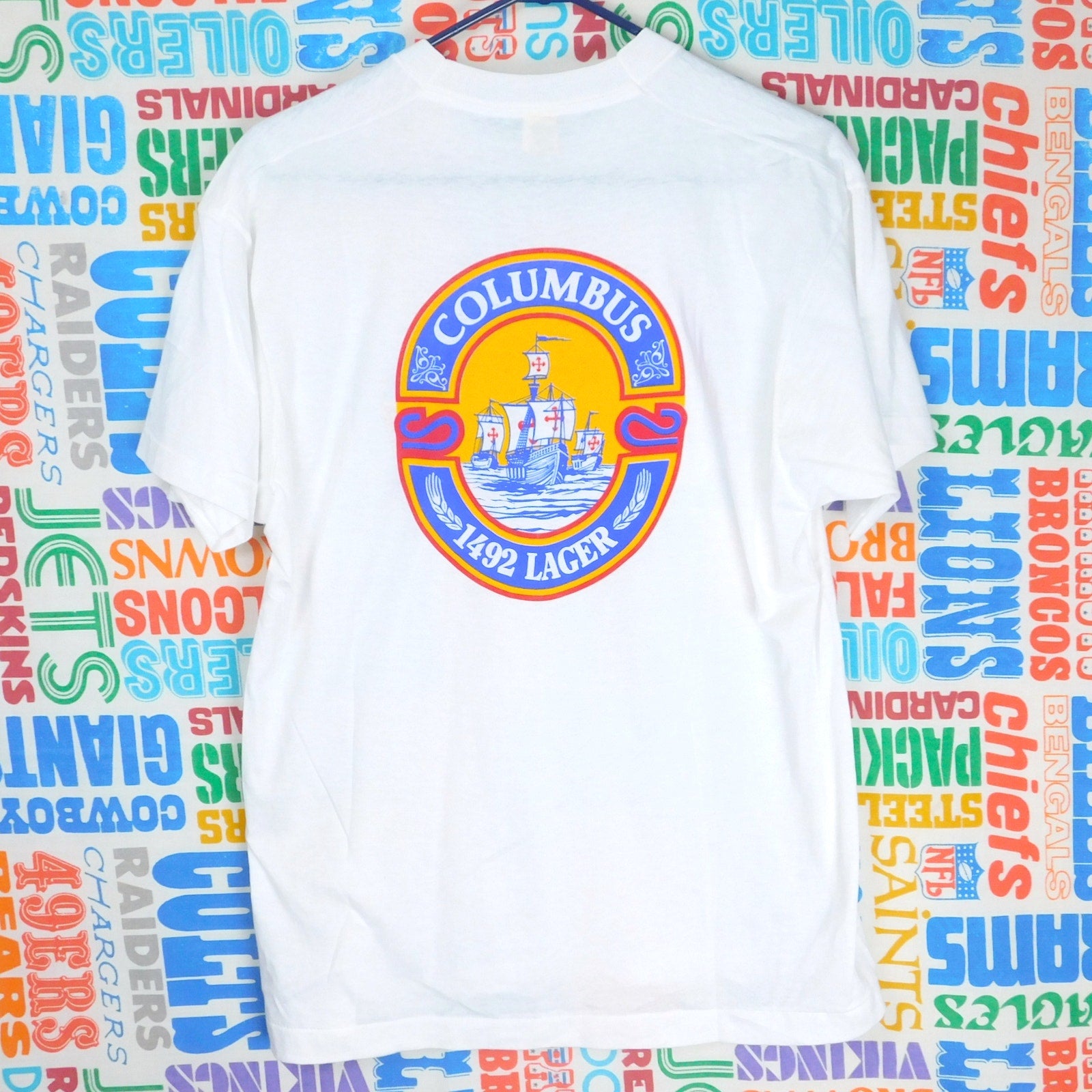 80s Columbus 1492 Lager T Shirt - Size XL