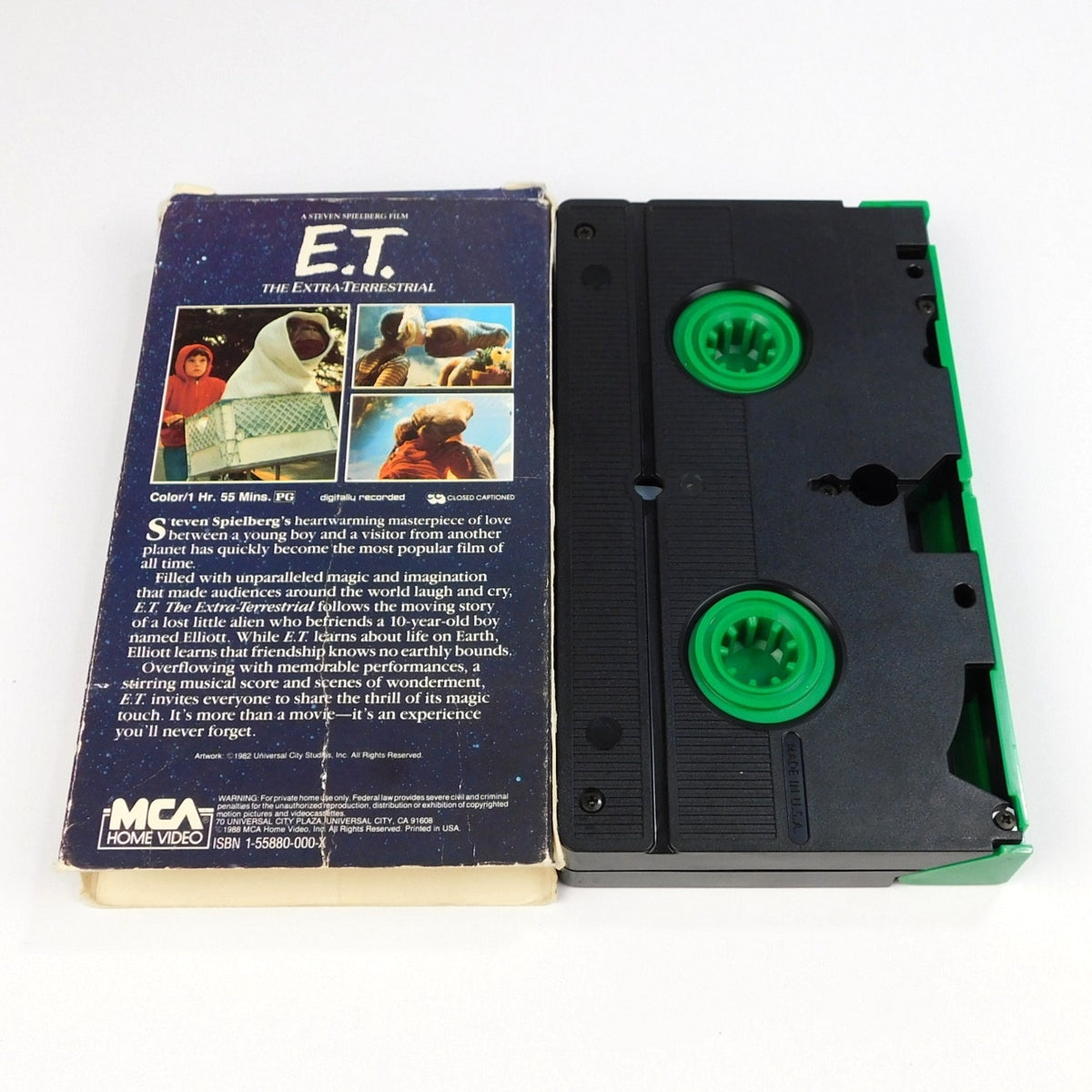 E.T. The Extraterrestrial VHS 1988 Tested Green Flap MCA Home Video Spielberg