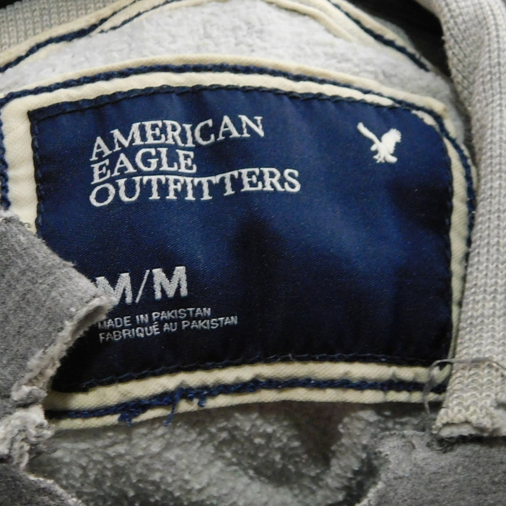 Y2K American Eagle Hoodie Size M Gray Green Pullover