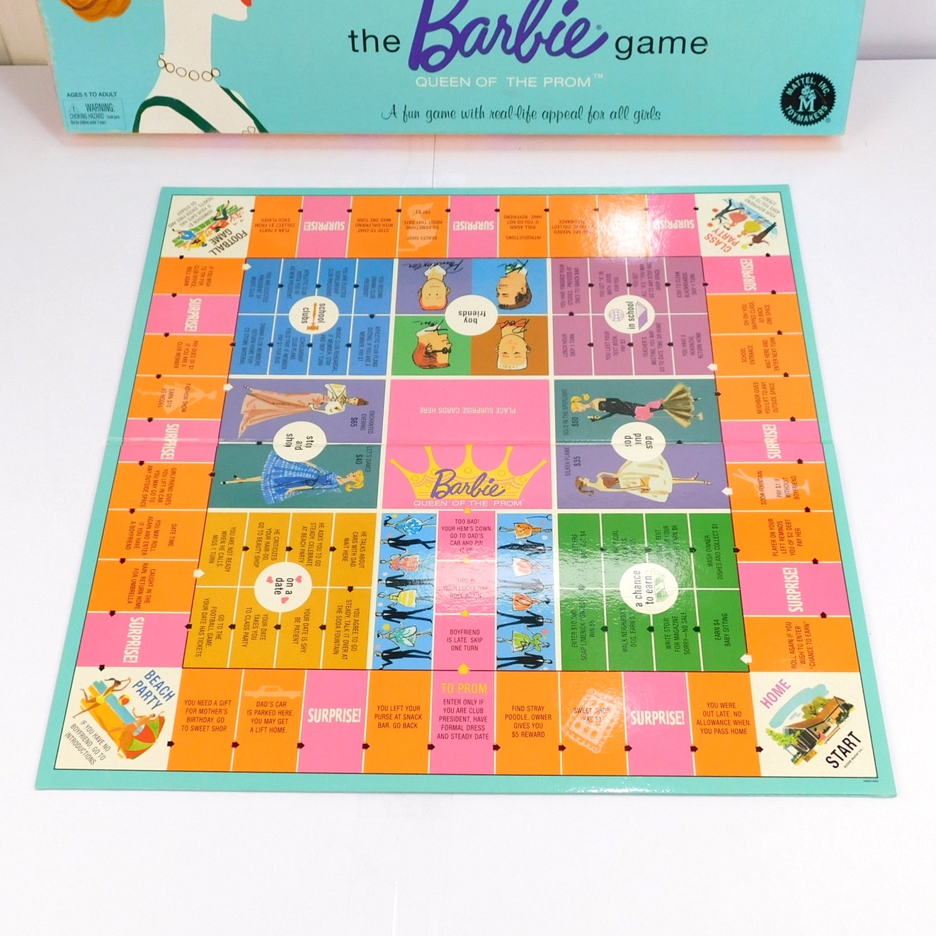 2006 Barbie Queen of the Prom Board Game Complete Mattel Reissue CIB