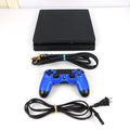 Sony PlayStation 4 PS4 Slim 500GB Console Bundle Blue Controller Cords Tested