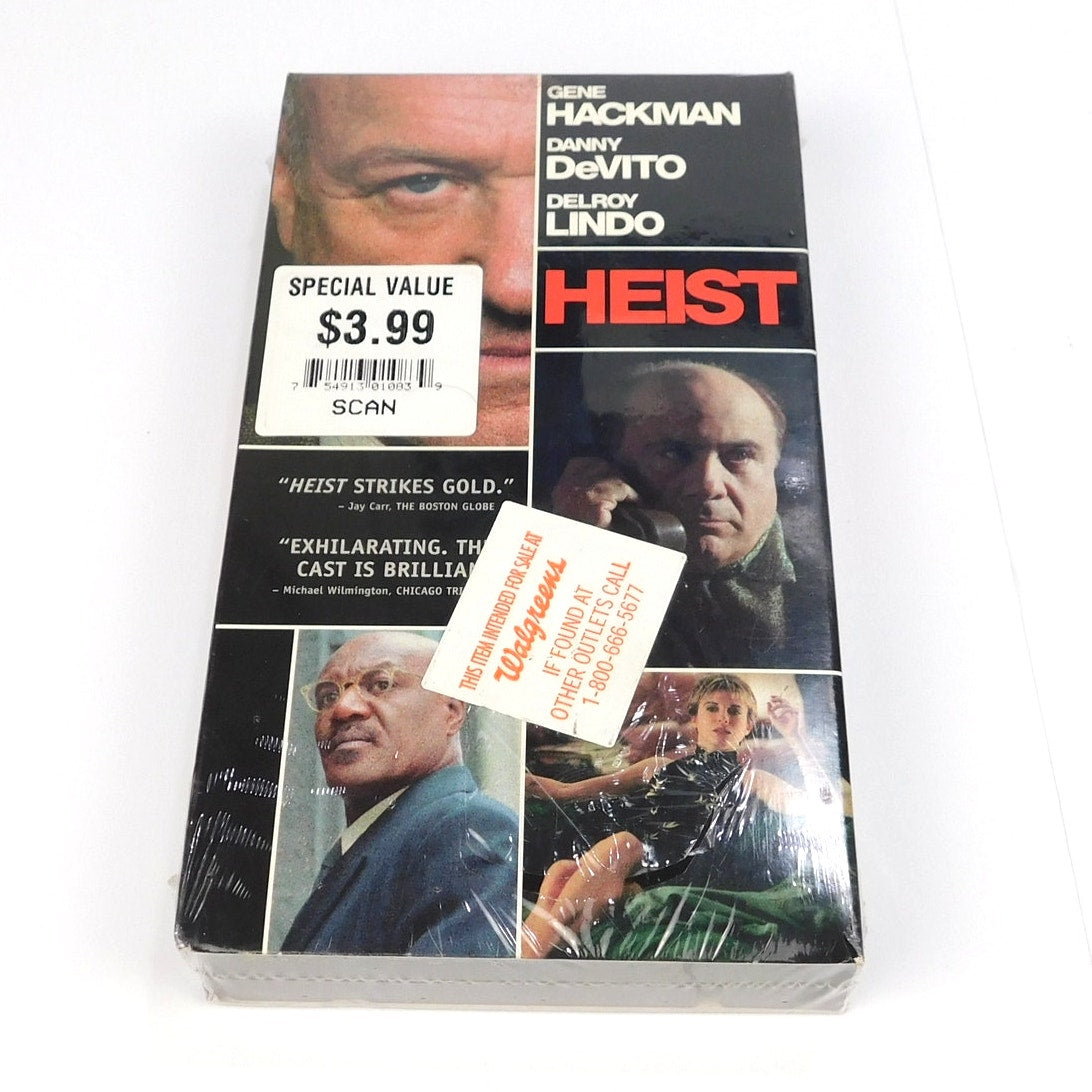 Heist VHS 2002 Gene Hackman Danny DeVito Sam Rockwell Factory Sealed Walgreens