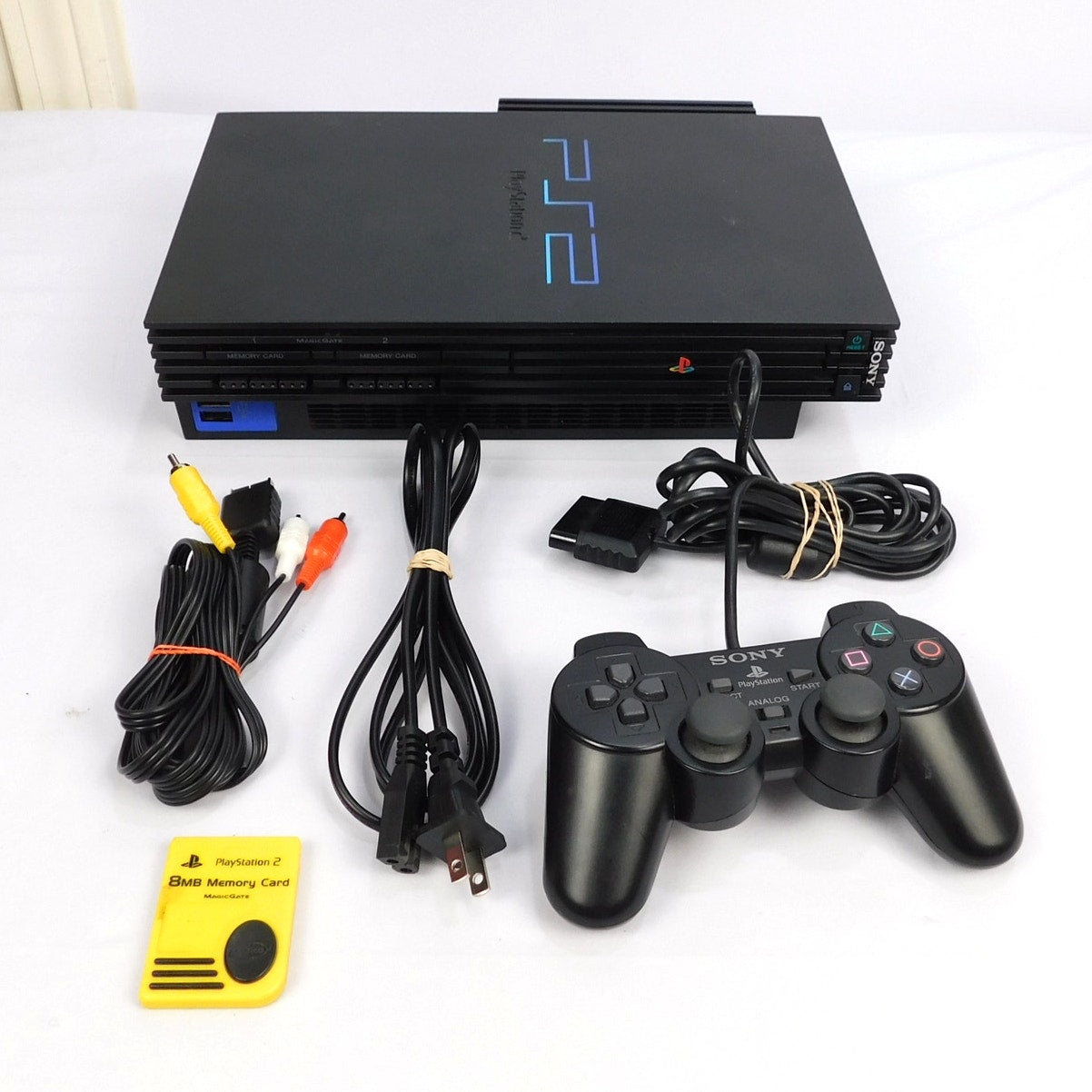 Sony PS2 SCPH-50001 Bundle Serviced HDD Network Adapter Controller Memory Card