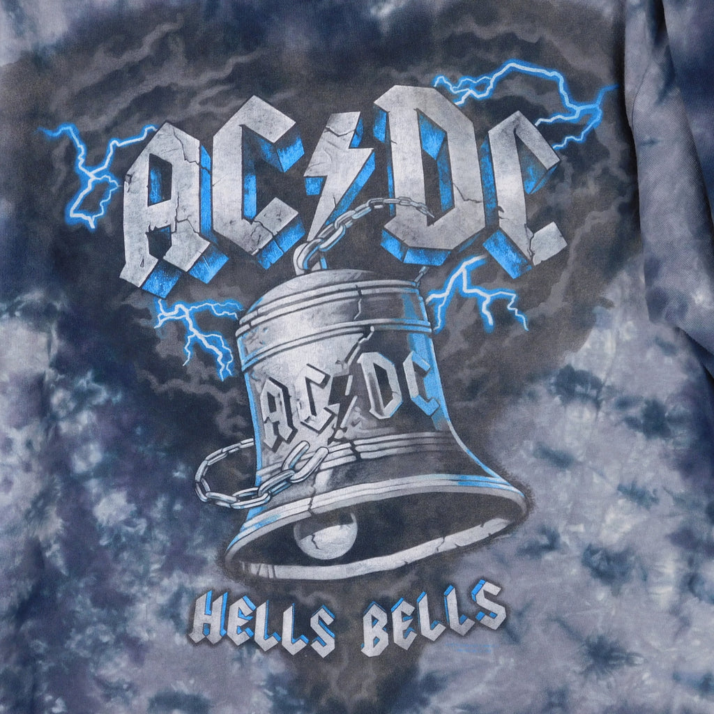 Y2K AC/DC Hell's Bells Tie Dye T Shirt - Size L