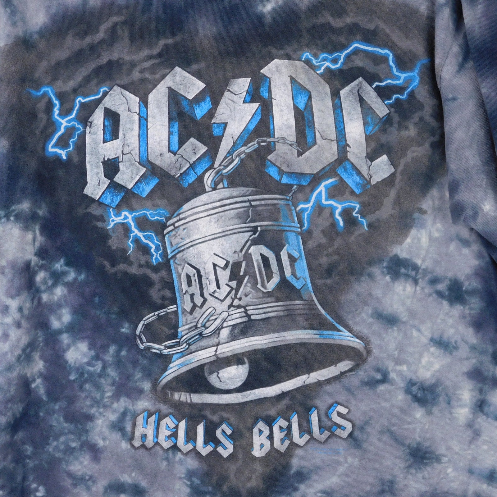 Y2K AC/DC Hell's Bells Tie Dye T Shirt - Size L