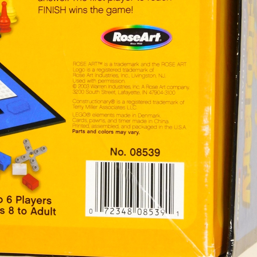 Lego Constructionary Charades Board Game 2003 Complete In Box Roseart 08539