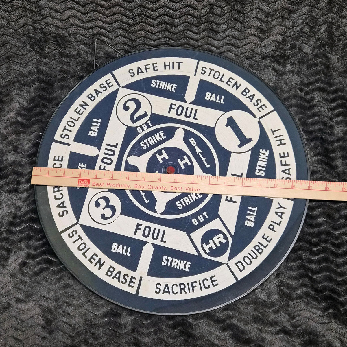 Vintage 17" Double Sided Dart Board Baseball Game Reversible Bar Pub Hanging