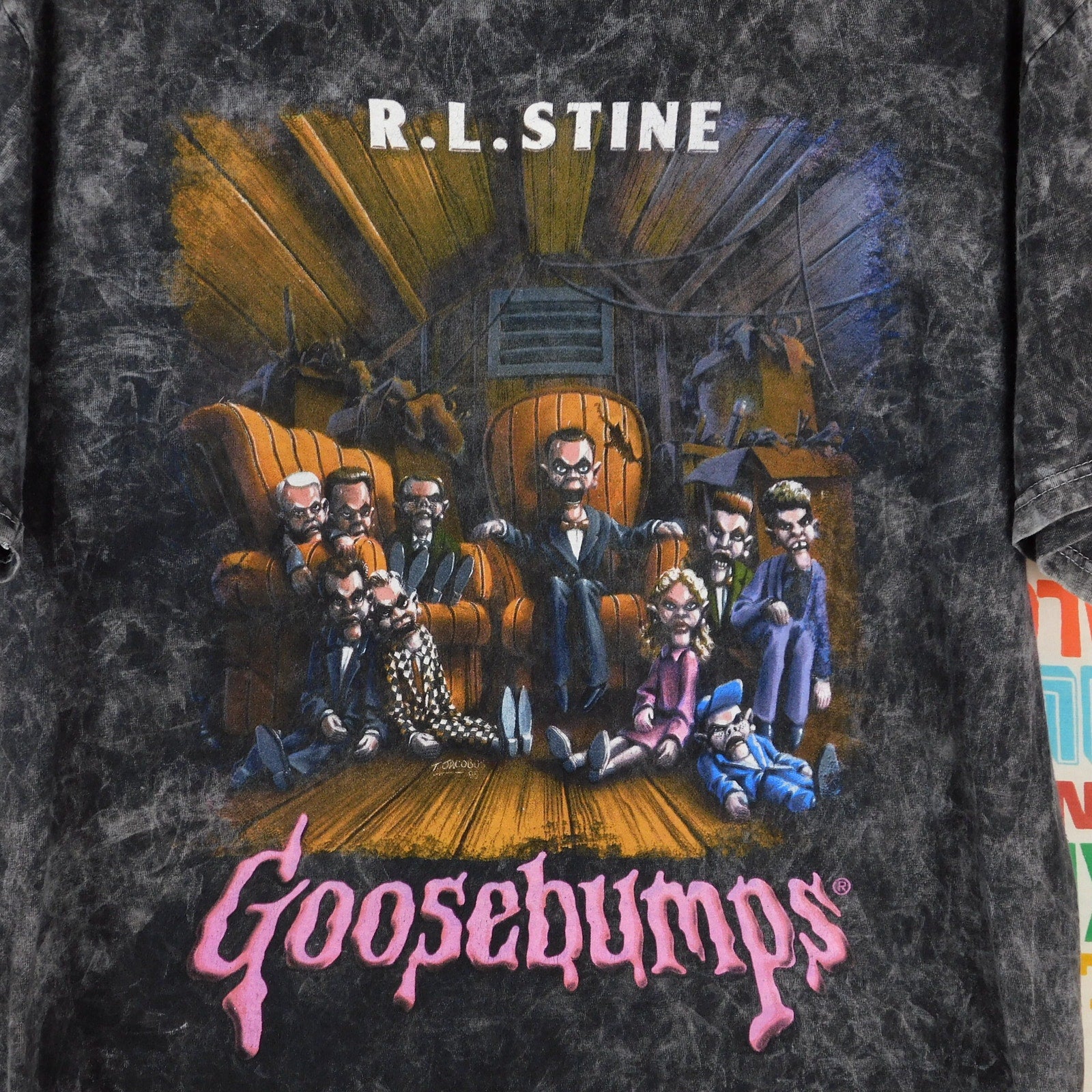 Goosebumps Night Of The Living Dummy Acid Wash T Shirt - Size L