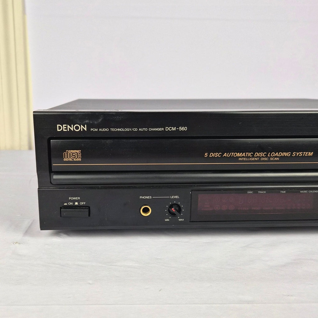 Denon DCM-560 CD Player 5 Disc Carousel Tested Serviced With Remote 1994