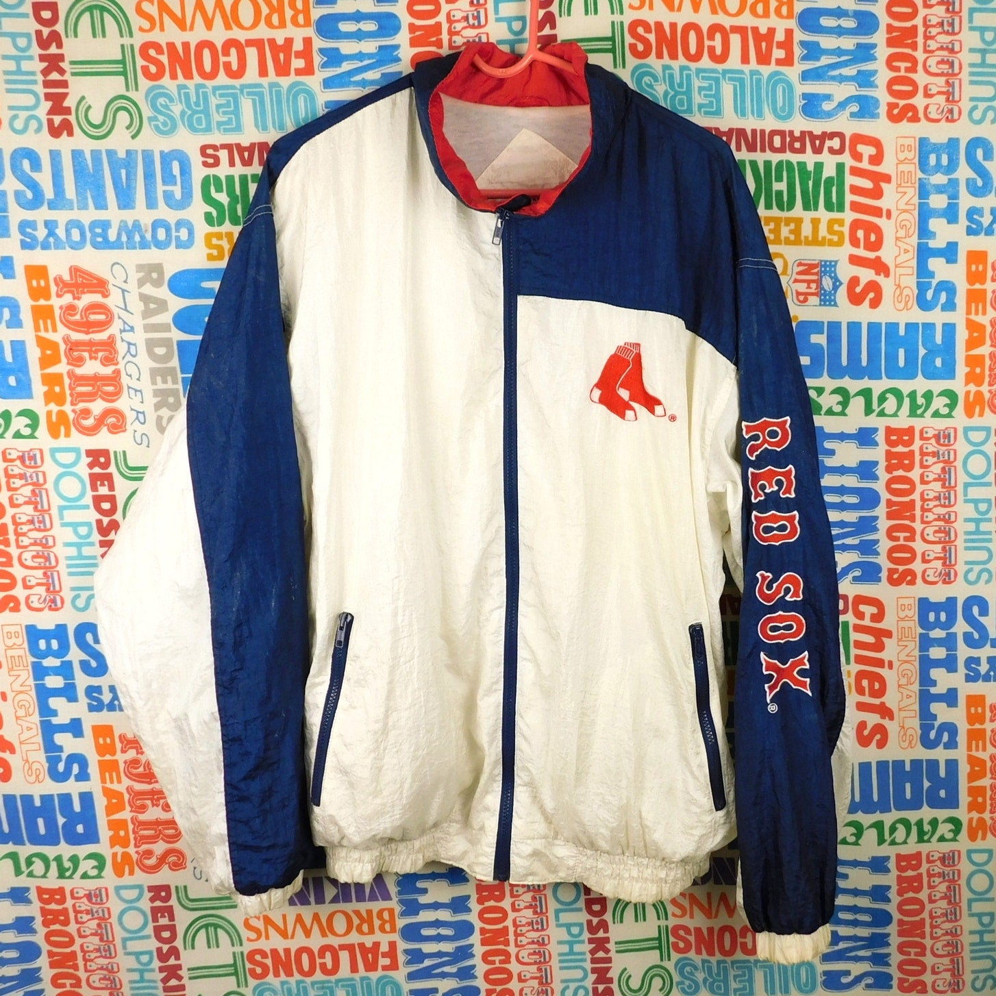 90s Boston Red Sox Full Zip Windbreaker - Size L