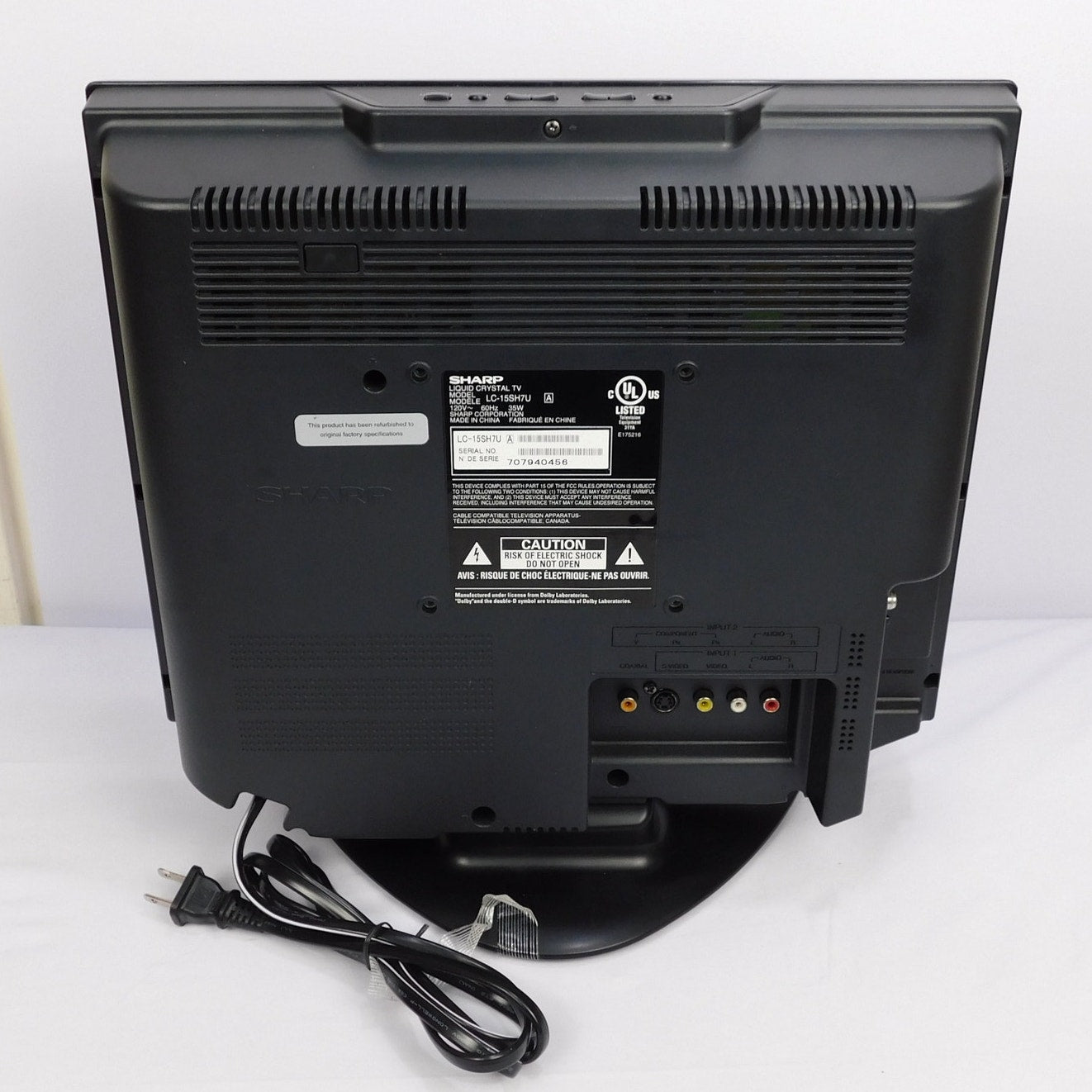 Sharp LC-15SH7U LCD TV Tested Working With Remote 15 Inch Retro Gaming EDTV 4:3