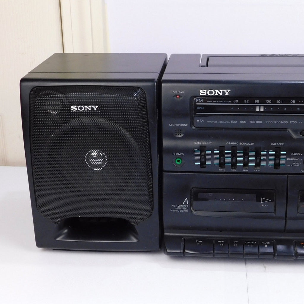 Sony CFS-W455 Dual Cassette Portable Stereo Boombox Radio Fully Tested 1994
