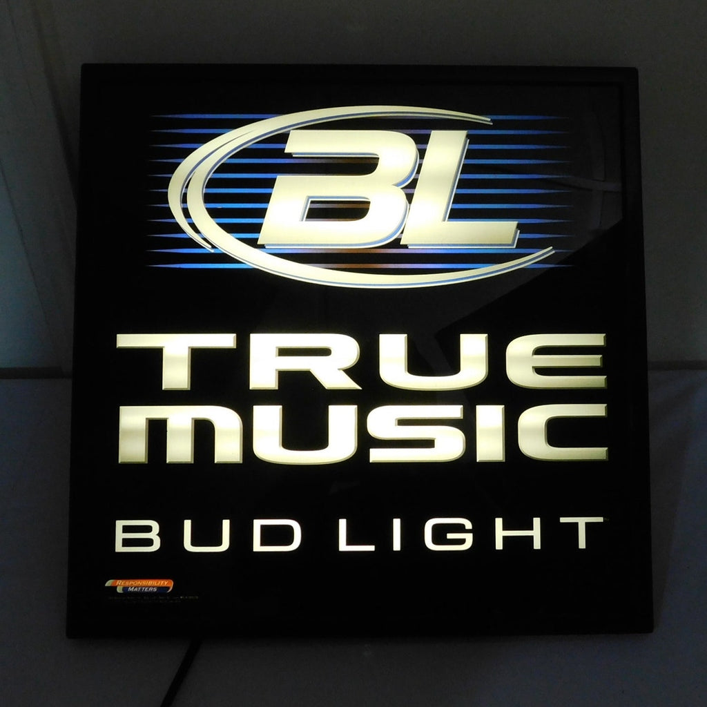 Vintage Bud Light True Music Lighted Bar Sign Beer Man Cave Lamp Tested 2005