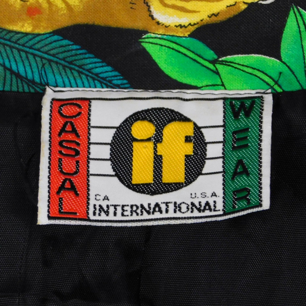 Vintage 90s All Over Jungle Print Jacket XL Full Zip Collared Loud Retro AOP