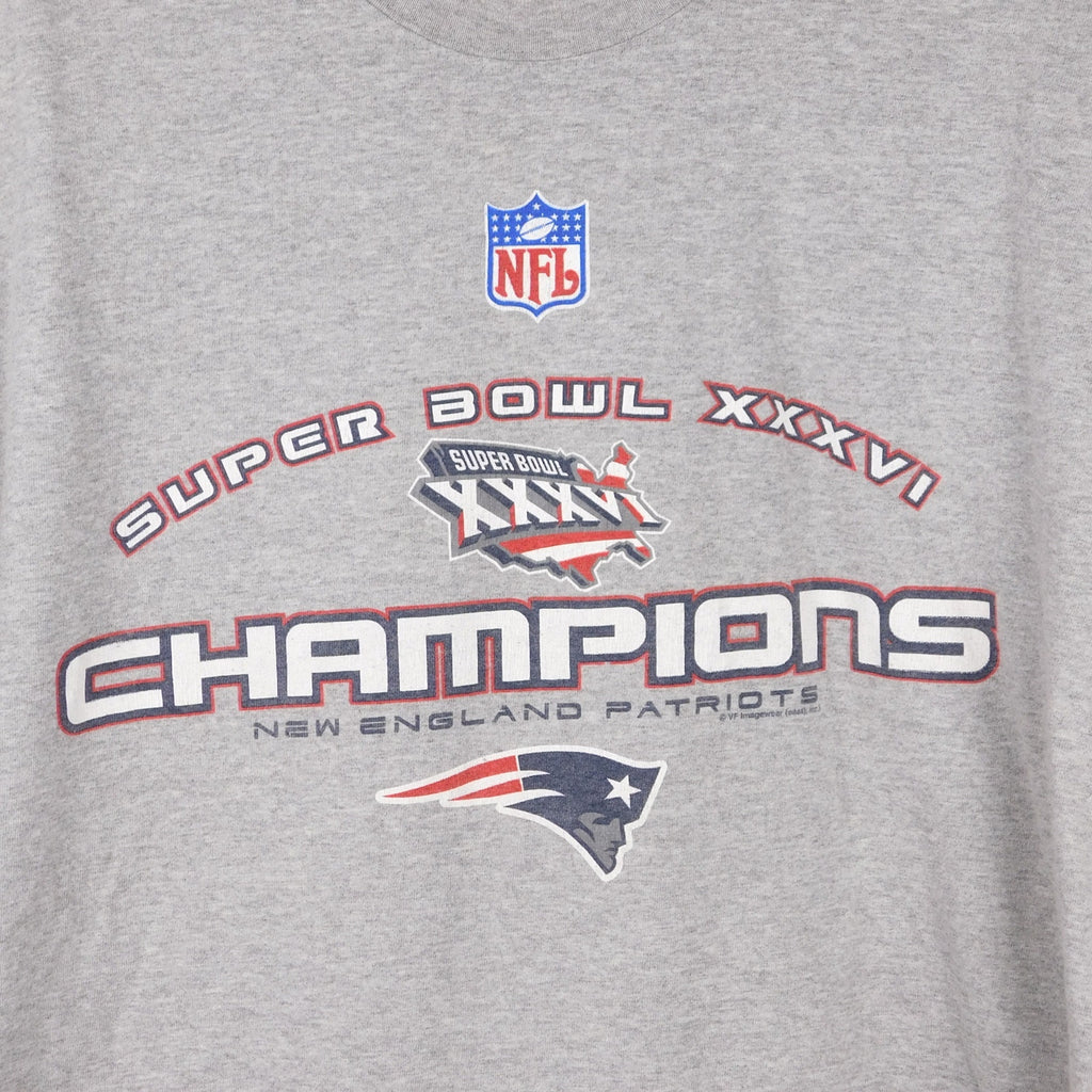 New England Patriots Super Bowl XXXVI Champions T Shirt - Size L