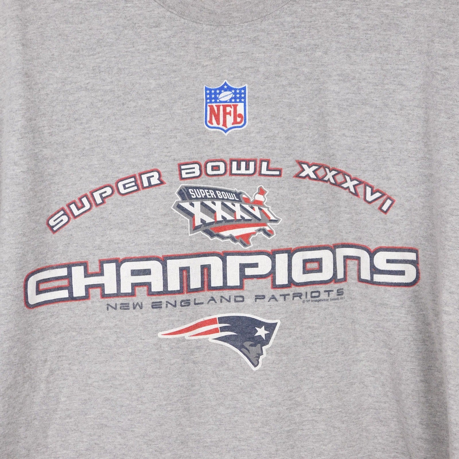 New England Patriots Super Bowl XXXVI Champions T Shirt - Size L