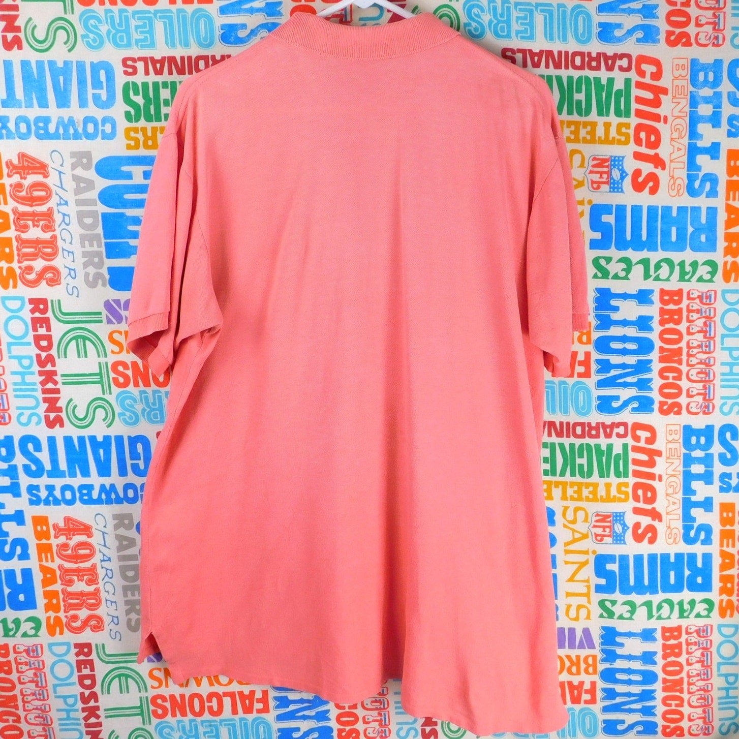 Polo By Ralph Lauren Polo Shirt Size L Salmon Pink Blue Pony Vintage 90s