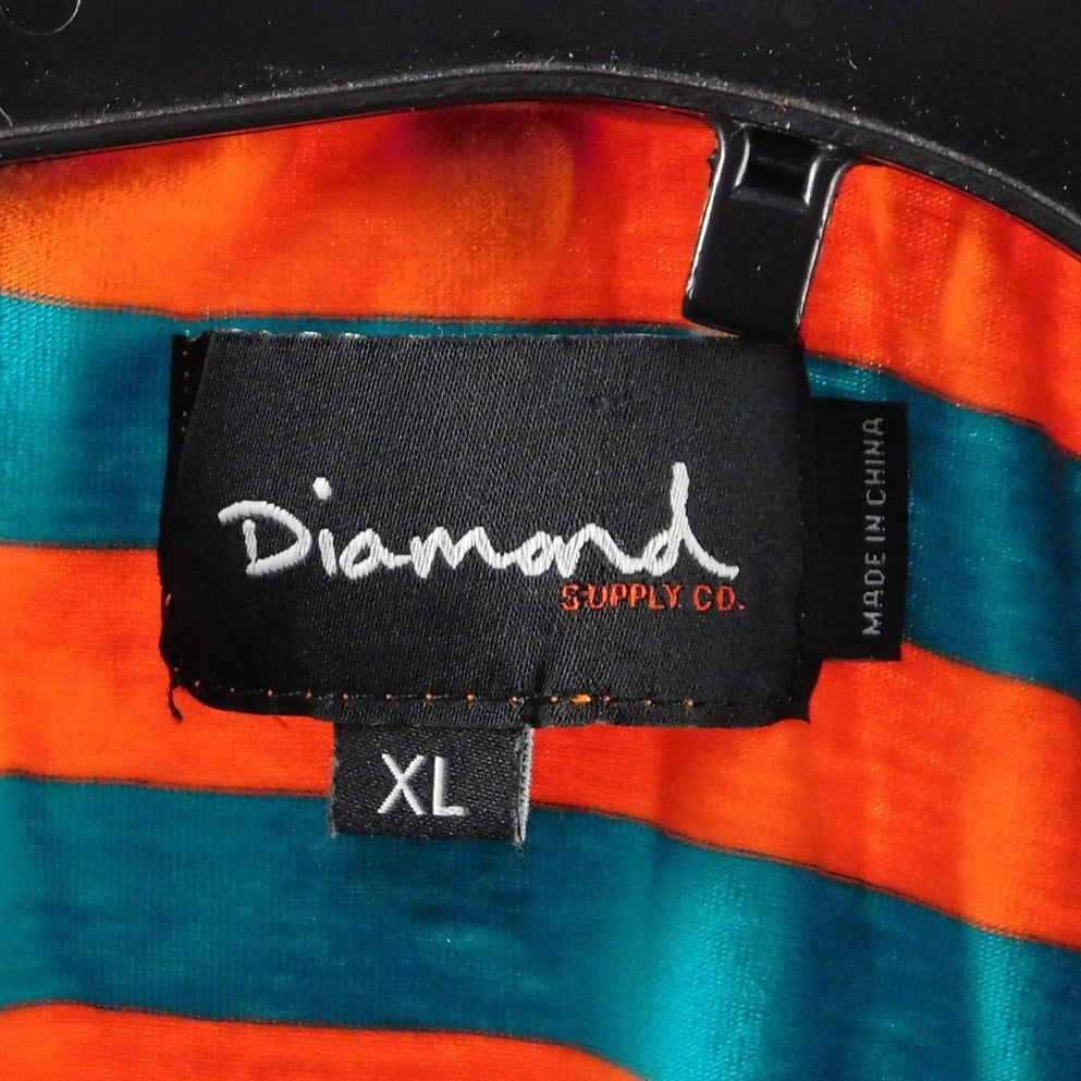 Diamond Supply Co Striped T Shirt - Miami Dolphins Colorway - Size XL