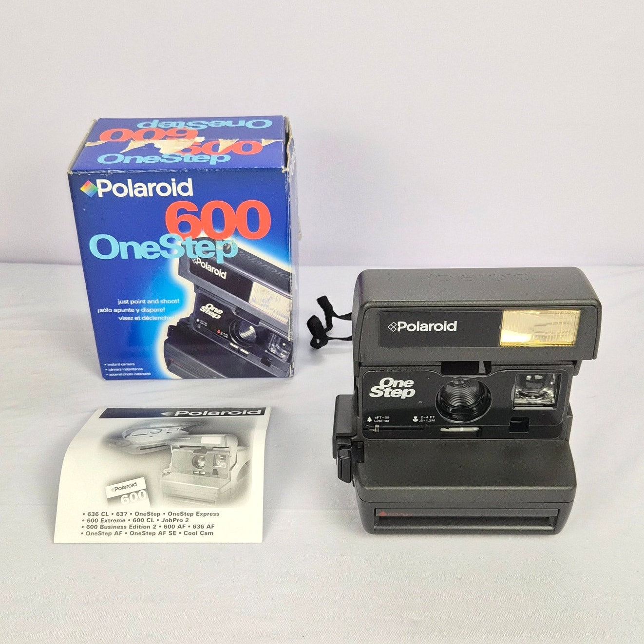 Polaroid 600 OneStep Instant Film Camera Tested Complete w/ Manual New Open Box